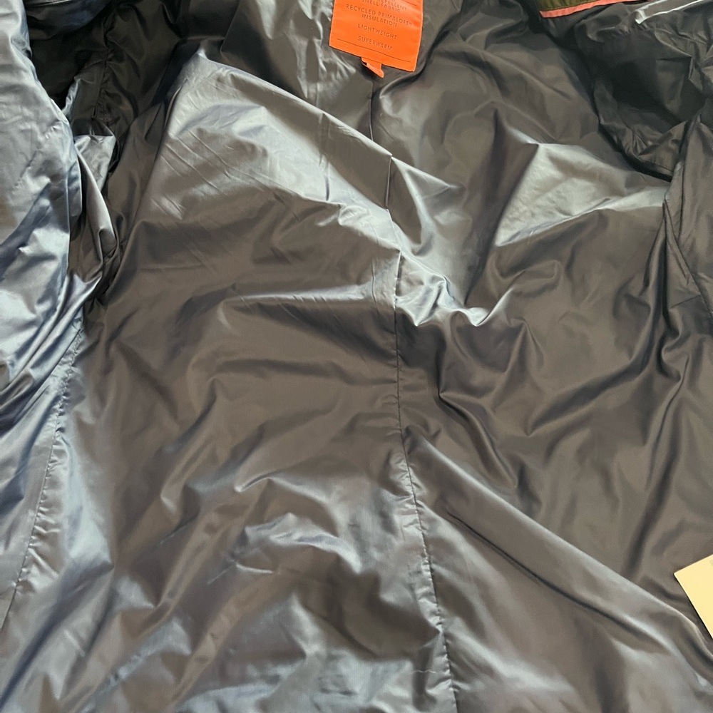 J. Crew Quilted Puffer Jacket  olive green size 10 - Picture 8 of 9